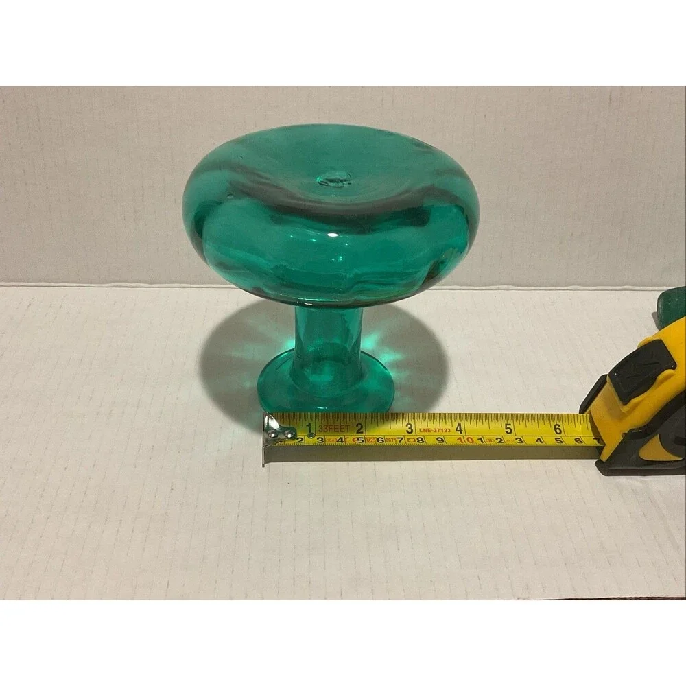 Vintage MCM Art Glass Genie Bottle Decanter Emerald Green